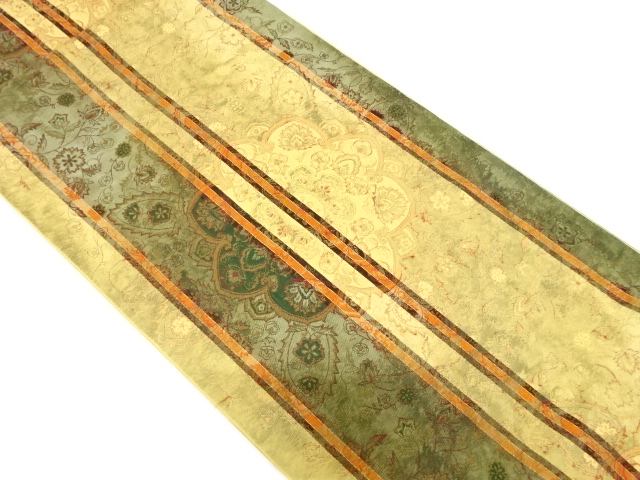 JAPANESE KIMONO / VINTAGE FUKURO OBI / SILK / WOVEN FLORAL SARASA